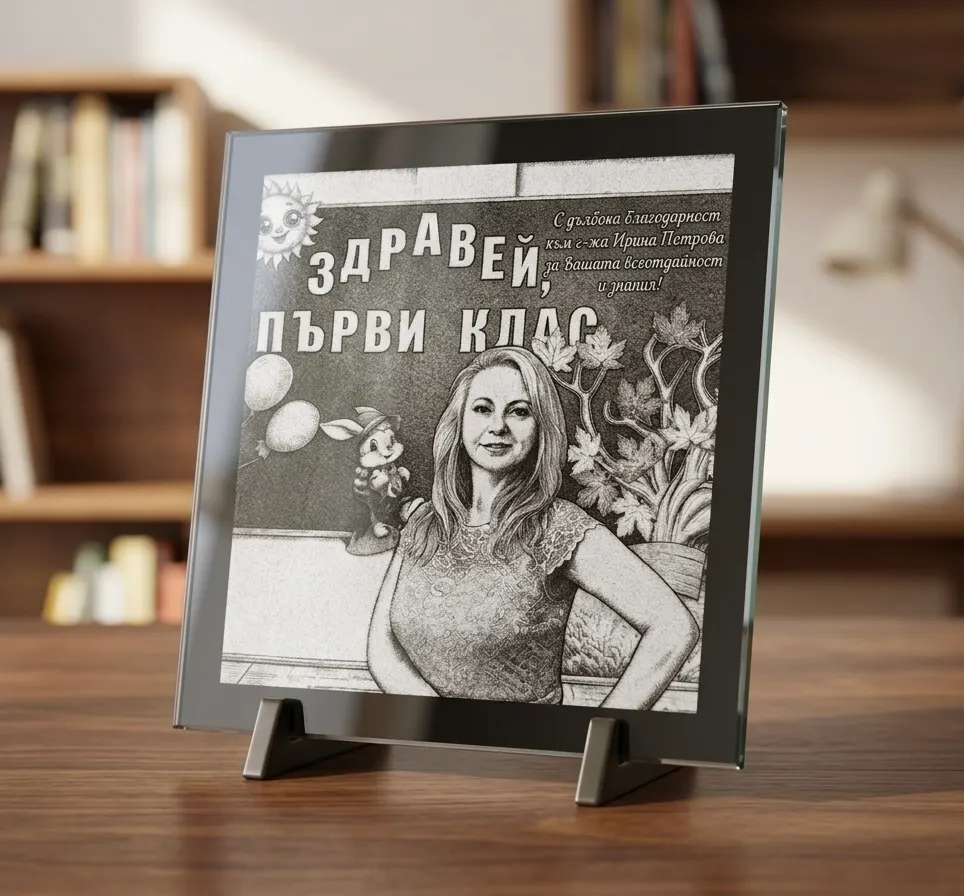 Подарък за учител - лазерно гравиране
